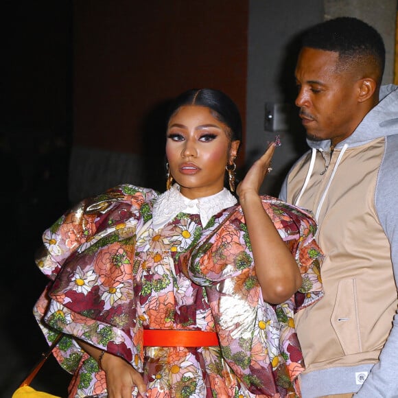 Nicki Minaj et son mari Kenneth Petty arrivent à la Park Avenue Armory pour assister au défilé Marc Jacobs. New York, le 12 février 2020.