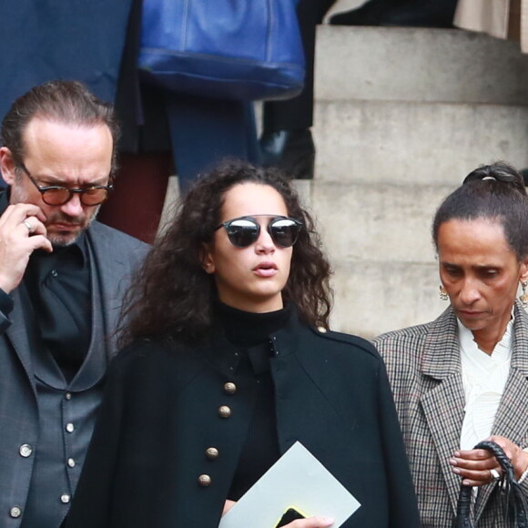 Vincent Perez, sa femme Karine Silla et leur fille Iman Pérez - Obsèques du photographe allemand Peter Lindbergh en l'église Saint-Sulpice à Paris le 24 septembre 2019.