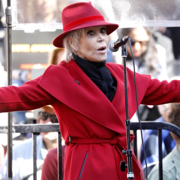 Jane Fonda à la manifestation Fire Drill Friday dans les rues de Los Angeles, le 7 février 2020 © Future-Image via Zuma/Bestimage