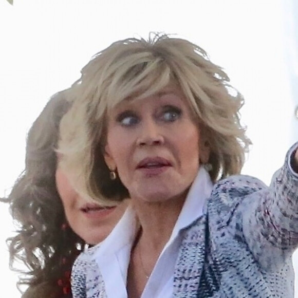 Exclusif - Jane Fonda et Lily Tomlin ont été aperçues sur le tournage d'un épisode de la série "Grace and Frankie" à Los Angeles, le 29 mai 2019.