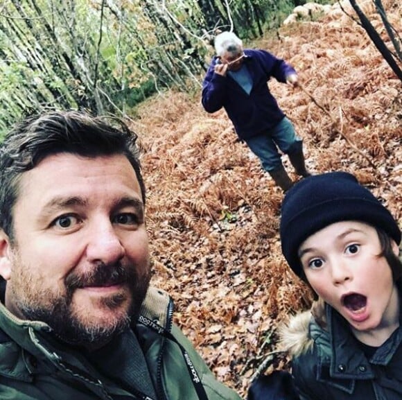 Bruno Guillon, son père et son fils Anatole, sur Instagram, le 1er novembre 2018.