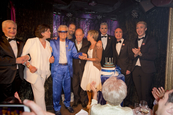 Exclusif - Michou, les Michettes, Charles Dumont et son épouse - Michou fête ses 87 dans son cabaret éponyme à Montmartre, Paris le 18 juin 2018.