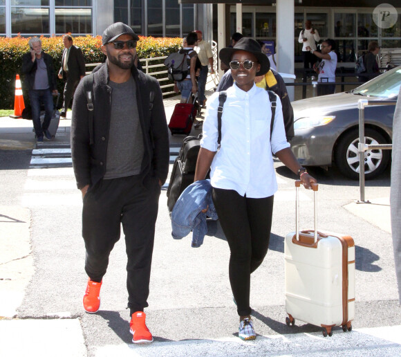 Lupita Nyong'o et David Oyelowo à l'aéroport Ronald Reagan à Washington le 13 septembre 2016.
