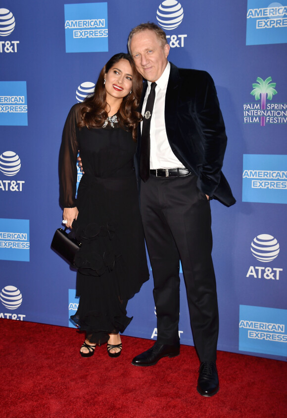 Salma Hayek et son mari François-Henri Pinault au Palm Springs International Film Festival Awards Gala, Palm Springs, le 2 janvier 2019.