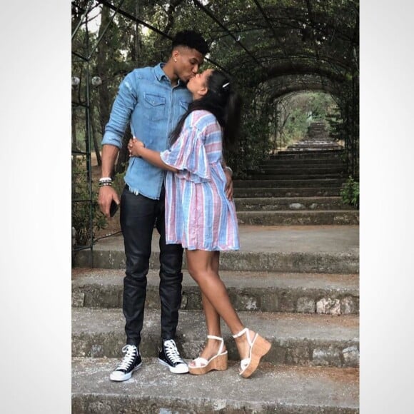 Giannis Antetokounmpo et sa compagne Mariah, photo publiée le 17 septembre 2019 sur Instagram pour le 27e anniversaire de Mariah.