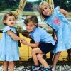La princesse Adrienne, le prince Nicolas et la princesse Leonore de Suède, les trois enfants de la princesse Madeleine de Suède et de Christopher O'Neill, dans une photo partagée sur Instagram par leur maman en octobre 2019.