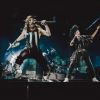 Le groupe de musique d'électro-rock Shaka Ponk en concert pour les vingt ans de Solidays 2018 à l'hippodrome de Longchamp à Paris, France, le 23 juin 2018. © Alexandre Fumeron/Bestimage