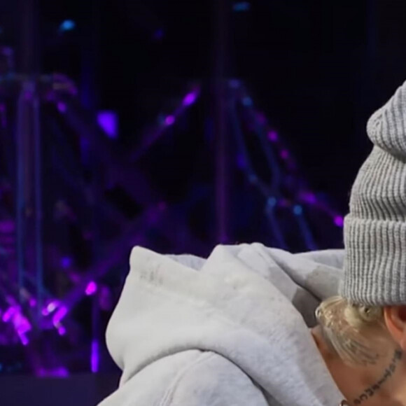 Justin Bieber a préféré manger un yaourt aux fourmis et aux scorpions plutôt que de se raser la moustache lors d'un jeu sur le plateau de l'émission "The Late Late Show", animé par J. Corden. Los Angeles. Le 20 février 2020.