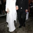 Quentin Tarantino et sa femme Daniella Pick quittent la réception de leur mariage chez M. Chow à Beverly Hills le 28 novembre 2018.