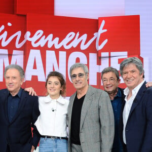 Exclusif - Louis Chedid, Alex Vizorek, Olivier Marchal, Michel Drucker, Aurore Aguilar, Gérard Lanvin, Frédéric Bouraly, Lionnel Astier, Alex Ramires et Hugo Clément - Enregistrement de l'émission "Vivement Dimanche" présentée par M.Drucker et diffusée le 23 février 2020 sur France 2. Le 19 février 2020 © Guillaume Gaffiot / Bestimage