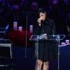 Vanessa Bryant livre un discours poignant lors de l'hommage public à Kobe Bryant et leur fille Gianna au Staples Center de Los Angeles, le 24 mars 2020.