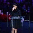 Vanessa Bryant livre un discours poignant lors de l'hommage public à Kobe Bryant et leur fille Gianna au Staples Center de Los Angeles, le 24 mars 2020.
