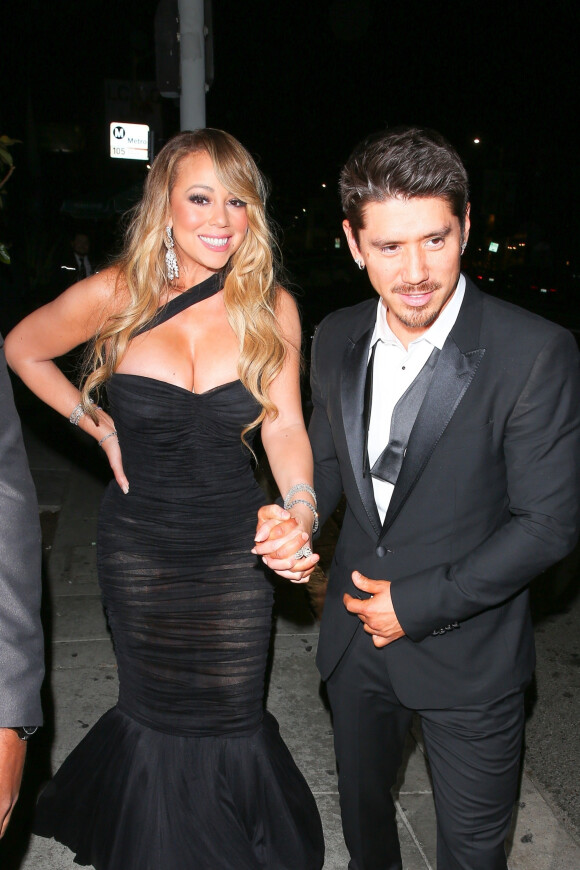 Mariah Carey et son compagnon Bryan Tanaka - Les célébrités lors de la soirée des Golden Globes Awards au Poppy à West Hollywood le 7 janvier 2018.