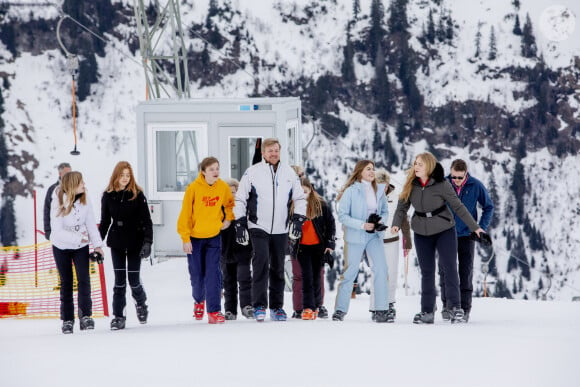 La famille royale des Pays-Bas lors de la séance photo avec la presse à l'occasion des vacances aux sports d'hiver à Lech, Autriche, le 25 février 2020.