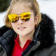 La princesse Catharina-Amalia des Pays-Bas en mode star lors de la traditionnelle séance photos des vacances à la neige à Lech, Autriche, le 25 février 2020.