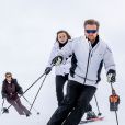 La princesse Alexia des Pays-Bas, le roi Willem-Alexander des Pays-Bas et la reine Maxima des Pays-Bas sur les pistes lors de la séance photo avec la presse à l'occasion des vacances de la famille royale aux sports d'hiver à Lech, Autriche, le 25 février 2020.