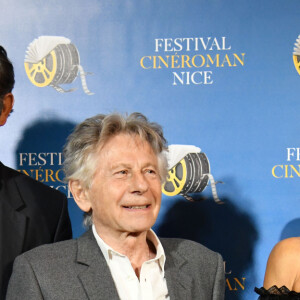 Nathalie Benoin, Jean Dujardin, Roman Polanski, Laura Tenoudji Estrosi et Daniel Benoin durant la soirée de clôture de la 1ere édition du Festival Ciné Roman à Nice le 26 octobre 2019. © Bruno Bebert / Bestimage