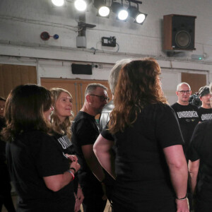 Jon Bon Jovi et le prince Harry enregistrent une chanson avec la chorale des Jeux Invictus, aux studios Abbey Road. Londres, le 28 février 2020.