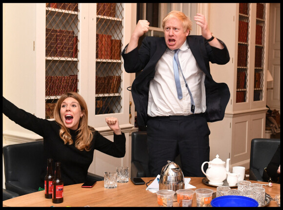 Boris Johnson et Carrie Symonds à Londres, le 13 décembre 2019.