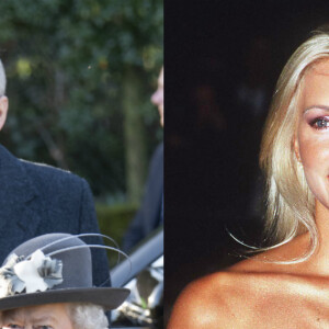 Caprice Bourret, ex-conquête du prince Andrew qui a osé prendre place sur le trône de la reine. Ici, le prince Andrew et Elizabeth II en 2020. Caprice Bourret en 1997.