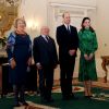 Kate Middleton et le prince William avec le président de l'Irlande, Michael D. Higgins et son épouse, à la résidence présidentielle à Dublin, en République d'Irlande, le 3 mars 2020. 