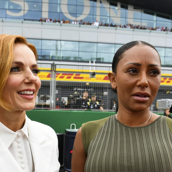 Mel B (Melanie Brown) et Geri Halliwell - Les célébrités lors du Grand Prix automobile de Grande-Bretagne à Silverstone au Royaume-Uni, le 14 juillet 2019.
