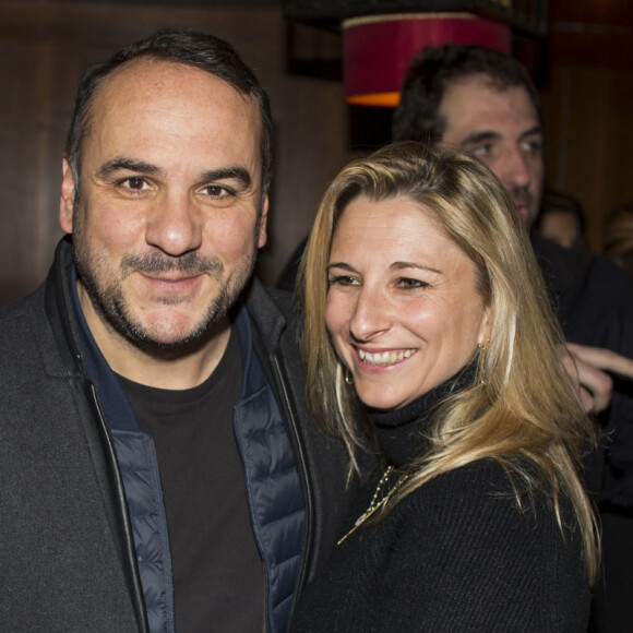 François-Xavier Demaison et sa femme Anaïs Tihay - Soirée à l'occasion de la sortie du livre "Déjeuner en paix" de Charlotte Gabris organisé par Five Eyes Production au Buddha Bar à Paris, le 13 janvier 2020. © Christophe Clovis / Bestimage