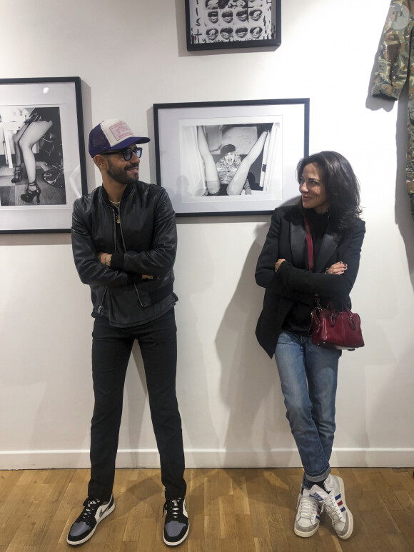 Exclusif - Ricardo Gomes (le photographe de Madonna) et Sandra Sisley assistent à la soirée de lancement de la collection "Mae x Madonna" à Paris, le 4 mars 2020. © Pierre Perusseau/Bestimage
