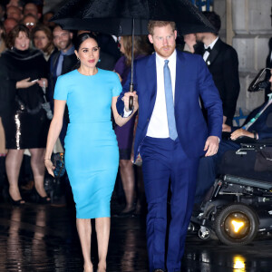 Le prince Harry, duc de Sussex, et Meghan Markle, duchesse de Sussex, arrivent à la cérémonie des Endeavour Fund Awards à Londres le 5 mars 2020.