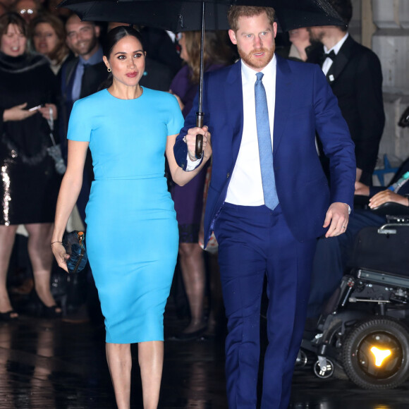 Le prince Harry, duc de Sussex, et Meghan Markle, duchesse de Sussex, arrivent à la cérémonie des Endeavour Fund Awards à Londres le 5 mars 2020.