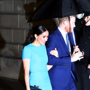 Le prince Harry, duc de Sussex, et Meghan Markle, duchesse de Sussex, arrivent à la cérémonie des Endeavour Fund Awards à Londres le 5 mars 2020.