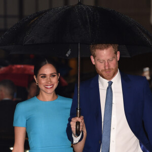 Le prince Harry, duc de Sussex, et Meghan Markle, duchesse de Sussex arrivent à la cérémonie des Endeavour Fund Awards à Londres le 5 mars 2020.