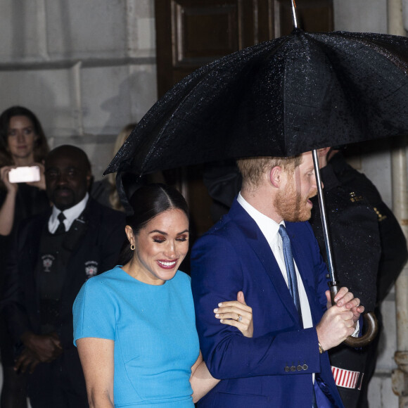 Le prince Harry, duc de Sussex, et Meghan Markle, duchesse de Sussex arrivent à la cérémonie des Endeavour Fund Awards à Londres le 5 mars 2020.