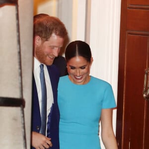 Le prince Harry, duc de Sussex, et Meghan Markle, duchesse de Sussex à la cérémonie des Endeavour Fund Awards au Mansion House à Londres, Royaume Uni, le 5 mars 2020.