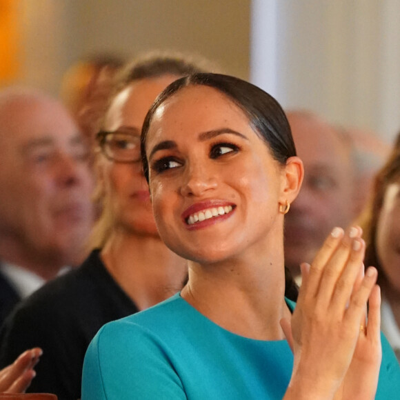 Le prince Harry, duc de Sussex, et Meghan Markle, duchesse de Sussex lors de la cérémonie des Endeavour Fund Awards au Mansion House à Londres, Royaume Uni, le 5 mars 2020.