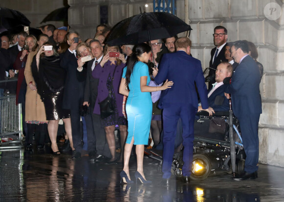 Le prince Harry, duc de Sussex, et Meghan Markle, duchesse de Sussex lors de la cérémonie des Endeavour Fund Awards au Mansion House à Londres, Royaume Uni, le 5 mars 2020.