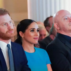 Le prince Harry, duc de Sussex, et Meghan Markle, duchesse de Sussex lors de la cérémonie des Endeavour Fund Awards au Mansion House à Londres, Royaume Uni, le 5 mars 2020.