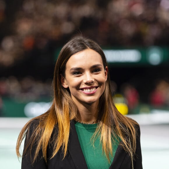 Marine Lorphelin (Miss France 2013) assiste au match "Rafael Nadal - Adrian Mannarino (7/5-6/4)" lors du tournoi Rolex Paris Masters 2019, le 30 octobre 2019. © Perusseau-Veeren/Bestimage