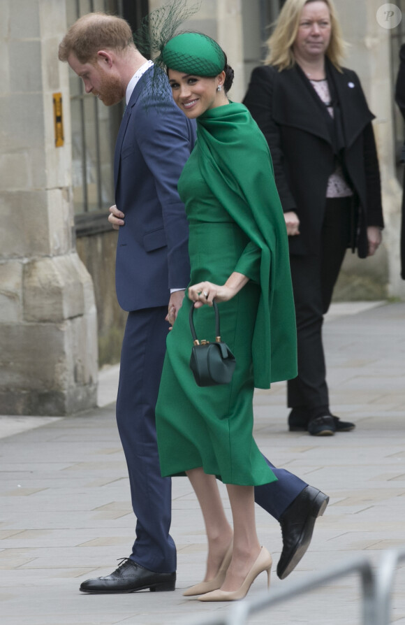 Le prince Harry, duc de Sussex, et Meghan Markle, duchesse de Sussex - La famille royale d'Angleterre à son arrivée à la cérémonie du Commonwealth en l'abbaye de Westminster à Londres. Le 9 mars 2020.