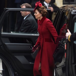 Kate Middleton, duchesse de Cambridge - La famille royale d'Angleterre à son arrivée à la cérémonie du Commonwealth en l'abbaye de Westminster à Londres. Le 9 mars 2020.