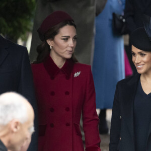 Catherine Kate Middleton, duchesse de Cambridge, Meghan Markle, duchesse de Sussex - La famille royale assiste à la messe de Noël à Sandringham le 25 décembre 2018.