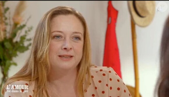 Cathy lors du tournage de son portrait pour "L'amour est dans le pré 2020", diffusé le 9 mars, sur M6