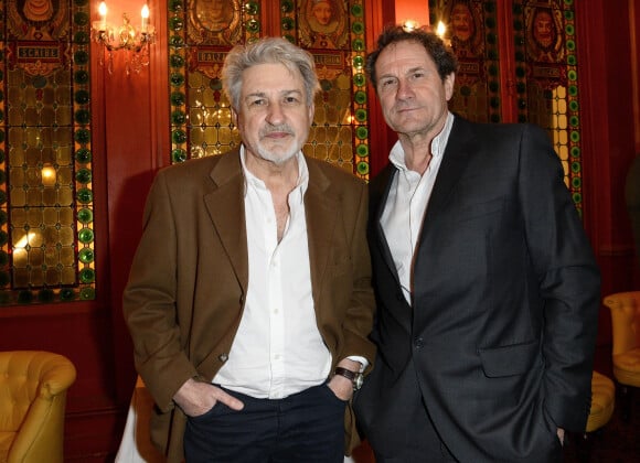Exclusif - Didier Bezace et Francis Lombrail - Cocktail pour les nominés et révélations aux Molières au thêatre Antoine à Paris le 27 janvier 2015.