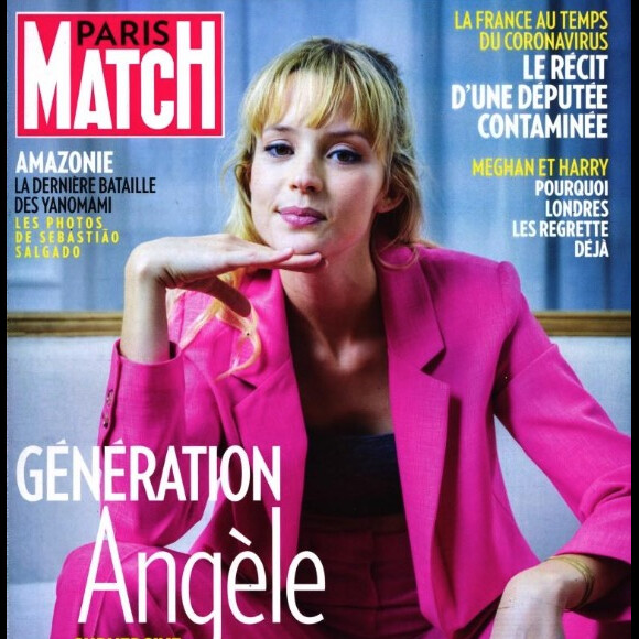Angèle en couverture du magazine "Paris Match". Le 12 mars 2020.