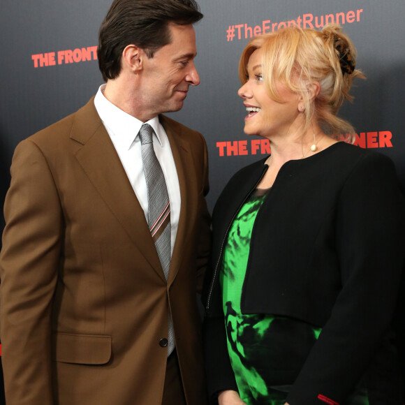 Hugh Jackman et sa femme Deborra-Lee Furness - Avant-première du film "The Front Runner" au Museum of Modern Art à New York, le 30 octobre 2018. © Sonia Moskowitz/Globe Photos/ ZUMA press/Bestimage