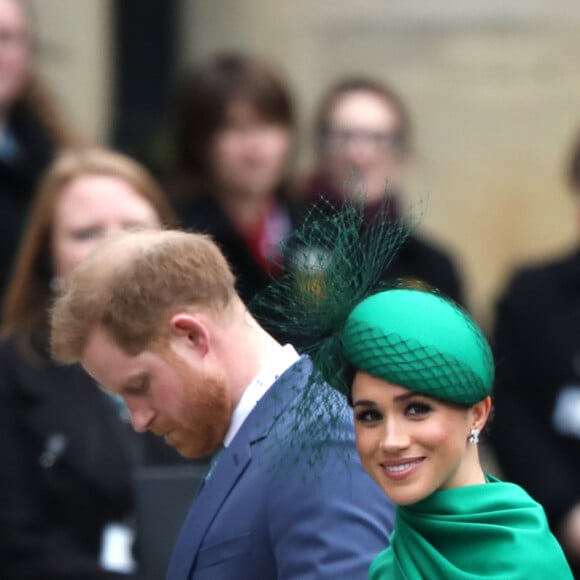 Le prince Harry et Meghan Markle lors de la cérémonie du Commonwealth Day en l'abbaye de Westminster à Londres, le 9 mars 2020.