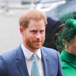 Le prince Harry et Meghan Markle lors de la cérémonie du Commonwealth Day en l'abbaye de Westminster à Londres, le 9 mars 2020.