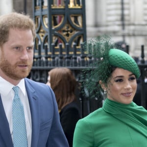 Le prince Harry et Meghan Markle lors de la cérémonie du Commonwealth Day en l'abbaye de Westminster à Londres, le 9 mars 2020.