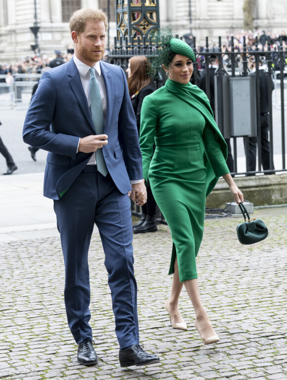 Le prince Harry et Meghan Markle lors de la cérémonie du Commonwealth Day en l'abbaye de Westminster à Londres, le 9 mars 2020.