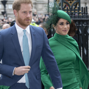 Le prince Harry et Meghan Markle lors de la cérémonie du Commonwealth Day en l'abbaye de Westminster à Londres, le 9 mars 2020.